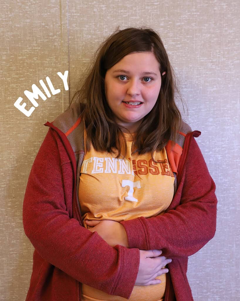 ABA Next Steps - Riverside Coffee Shop, featuring a young girl named Emily in a casual setting.